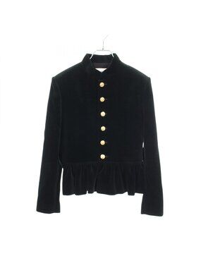 Celine Stand Collar Velour Peplum Jacket